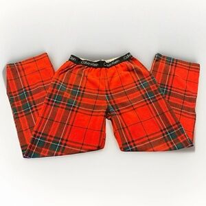Calvin Klein Boys Soft Fleece Pajama Pant Plaid Christmas Festive Red & Green